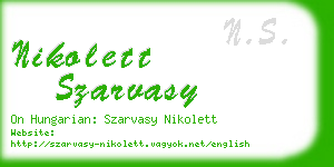 nikolett szarvasy business card